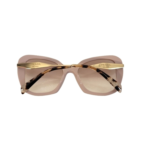 Prada Alabaster Pink Butterfly Frame Brown Crystal Gradient Sunglasses PR 03YS